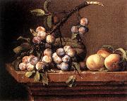 DUPUYS, Pierre Plums and Peaches on a Table dfg Sweden oil painting artist
